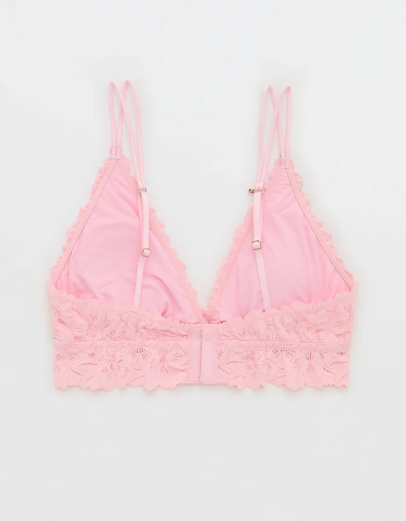 Aerie  Aerie Show Off Rosey Lace Padded Plunge Bralette for Women | Best Price UAE